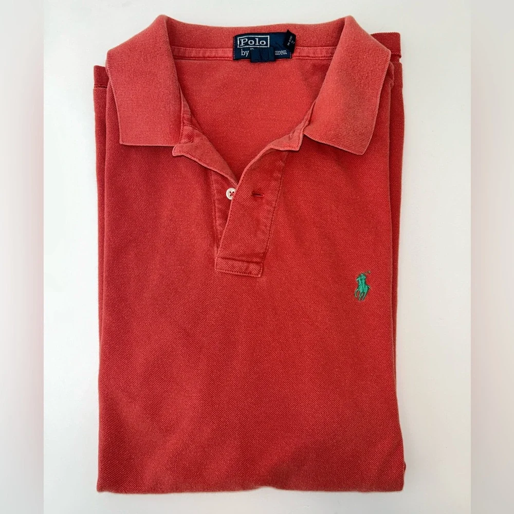 Polo Ralph Lauren‎ Vintage men’s short sleeve polo shirt muted orange size XXL